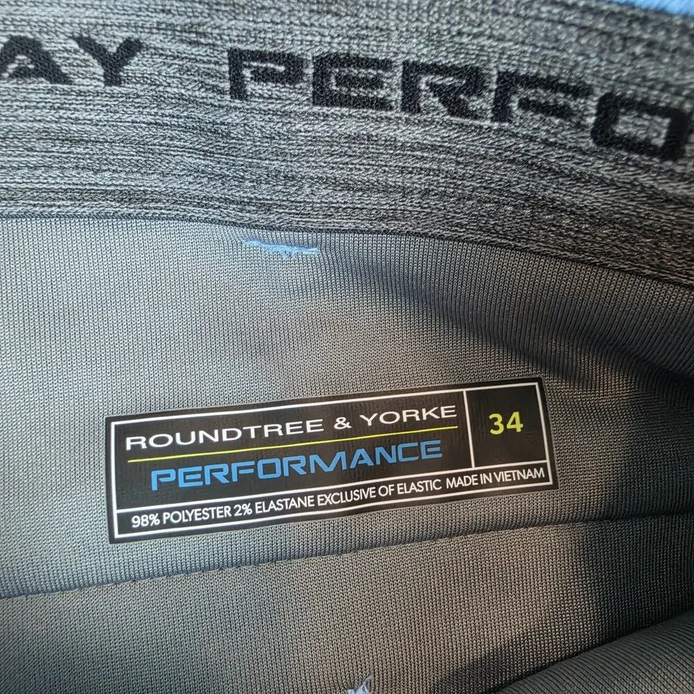 Roundtree & Yorke Performance Golf Shorts Men's Size 34 Blue Stretch Lightweight